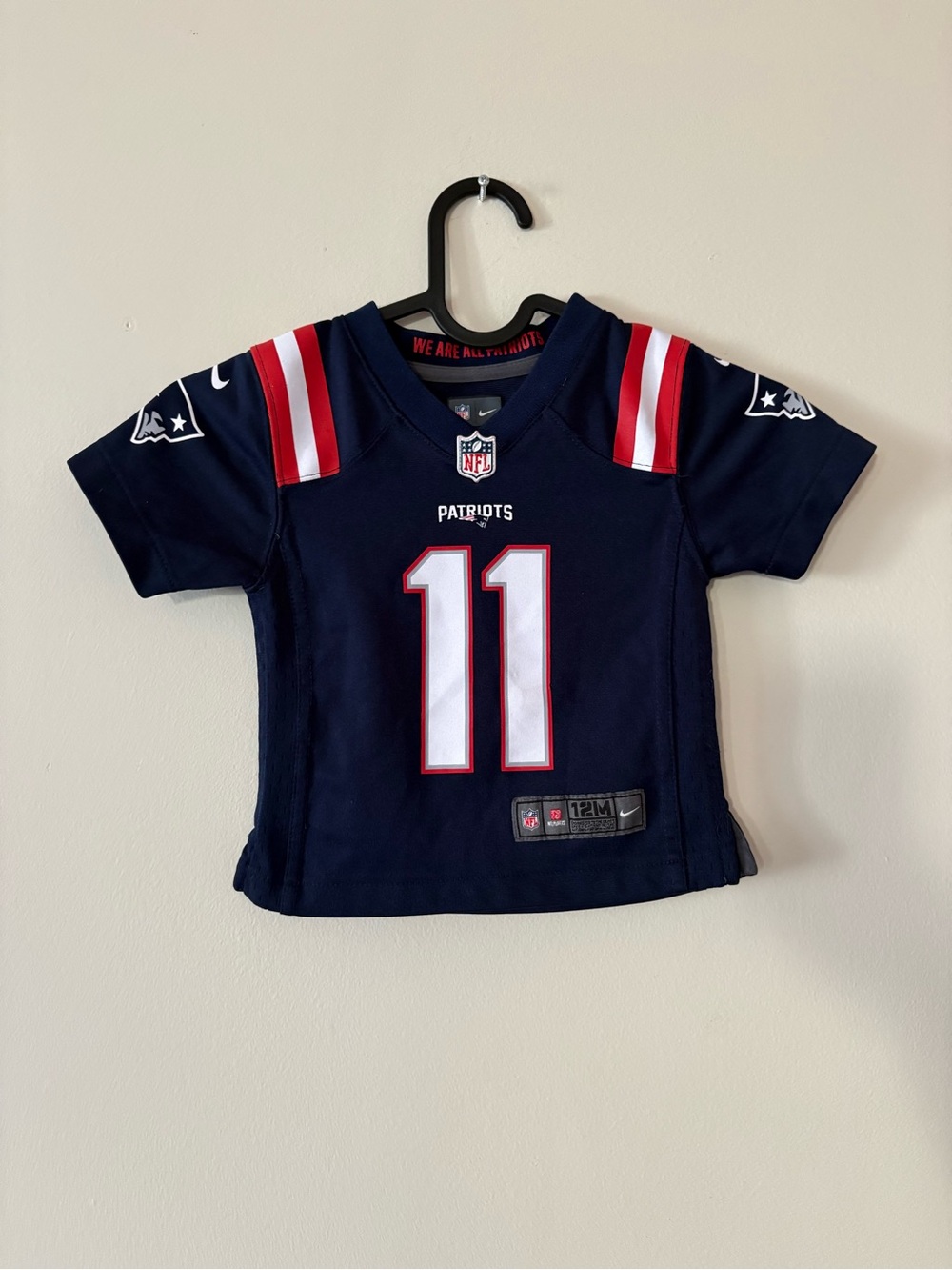 Nike Kids' Navy New England Patriots #11 Edelman Football Jersey NFL